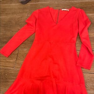 Alice + Olivia Vibrant Red Long Sleeve Dress